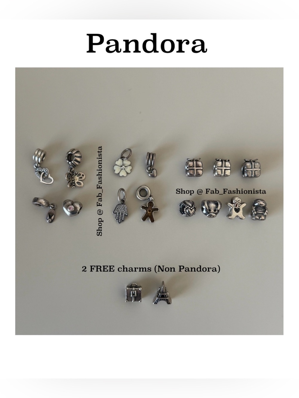 Pandora Sterling Silver Charms Bundle 15 pieces